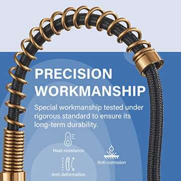 Gold Kitchen Faucet,DanPiang Commercial Stainless Steel Single Handle Pull Down Kitchen Sink Faucet ...