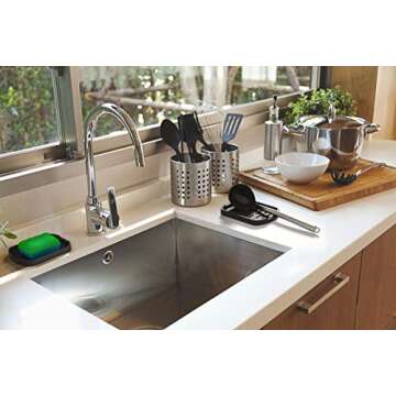 GOOD TO GOOD Silicone Soap Dish - Sponge Holder, Bathroom and Kitchen Sink Organizer Tray Set of 2 -...