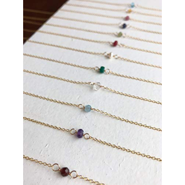 Handmade Gold Sapphire Birthstone Choker Necklace 18 Inches