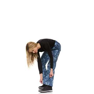 Arctic Quest Women's Snow Ski Pants Water Resistant Softshell Insulated Flare for Snowboarding Hiking Winter Outdoor Pants, Grey Tie Dye, Medium