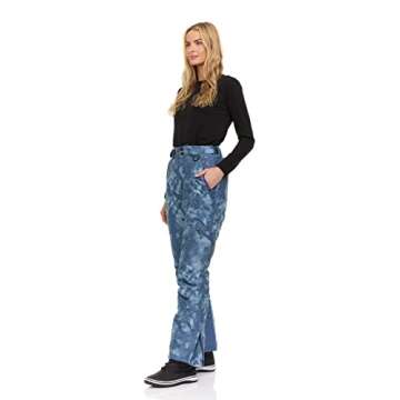 Arctic Quest Women's Snow Ski Pants Water Resistant Softshell Insulated Flare for Snowboarding Hiking Winter Outdoor Pants, Grey Tie Dye, Medium