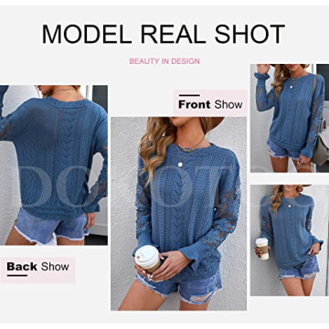 Dokotoo Women’s Lace Crochet Sweater for Fashionable Look