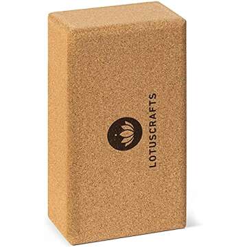 Lotuscrafts Cork Yoga Block - Supra Grip - 100% Natural - 7.5 x 14 x 23 cm - Yoga Brick - Pilates Block