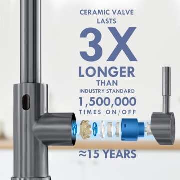 GIMILI Black Stainless Touchless Kitchen Faucet Motion Sensor Kitchen Faucets with Pull Down Sprayer Single Handle Kitchen Sink Faucet