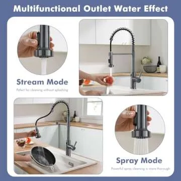 GIMILI Black Stainless Touchless Kitchen Faucet Motion Sensor Kitchen Faucets with Pull Down Sprayer Single Handle Kitchen Sink Faucet