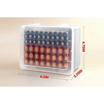 Battery Organizer Storage Box, Garage Case Holder for 24* AA, 30* AAA Batteries (Bag Not Include Batteries Pack)-White