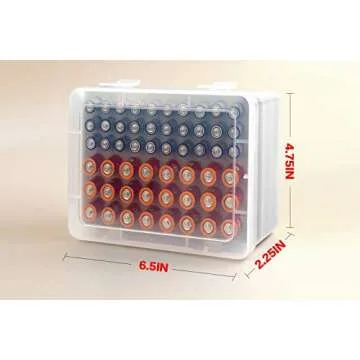 Battery Organizer Storage Box, Garage Case Holder for 24* AA, 30* AAA Batteries (Bag Not Include Batteries Pack)-White