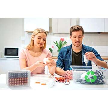 Battery Organizer Storage Box, Garage Case Holder for 24* AA, 30* AAA Batteries (Bag Not Include Batteries Pack)-White