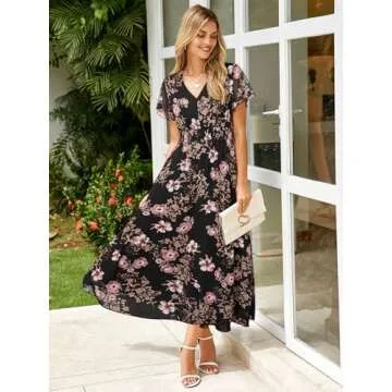 Simplee Floral Maxi Dress - Summer Boho Wedding Guest Dress