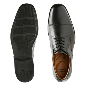 Clarks Men's Tilden Cap Oxford Shoe,Black Leather,12 M US
