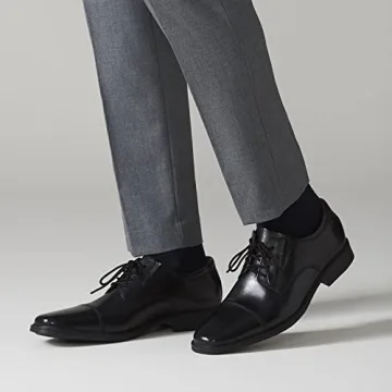 Clarks Men's Tilden Cap Oxford Shoe,Black Leather,12 M US