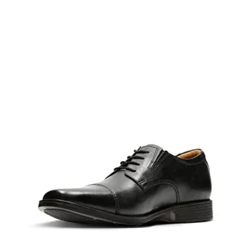 Clarks Men's Tilden Cap Oxford Shoe,Black Leather,12 M US