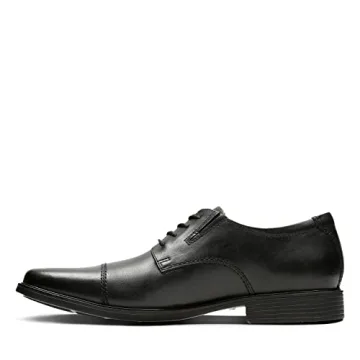 Clarks Men's Tilden Cap Oxford Shoe,Black Leather,12 M US