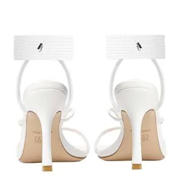 ISNOM Stylish Lace Up Heels Sandals for Women