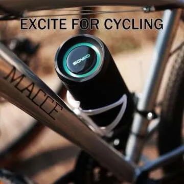 Wireless Waterproof Bluetooth Speaker - Portable Speaker Loud with Built-in Subwoofer and Tweeter, Extra Bass, Stereo Sound, IP67, Colorful Lights for Party, Outdoor, Camping - Black