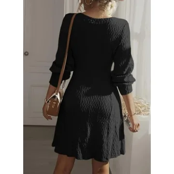 Dookatoo Women's Winter Sweater Dress - Elegant Casual A-Line