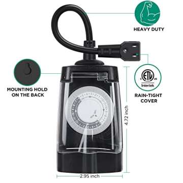 G-Homa 24 Hour Outdoor Timer – Waterproof & Easy to Use