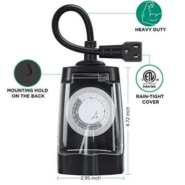 G-Homa 24 Hour Outdoor Timer – Waterproof & Easy to Use