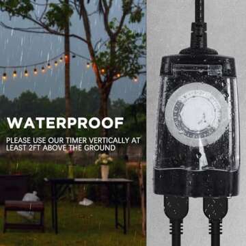 G-Homa 24 Hour Outdoor Timer – Waterproof & Easy to Use