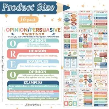 Chunnin 16Pcs BOHO Reading Comprehension Posters for Classroom Decoration Signs Reading Strategy Lit...