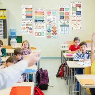 Chunnin 16Pcs BOHO Reading Comprehension Posters for Classroom Decoration Signs Reading Strategy Literature Genre Bulletin Board Chart Decor for Elementary Middle High School Reading Corner Wall Decor