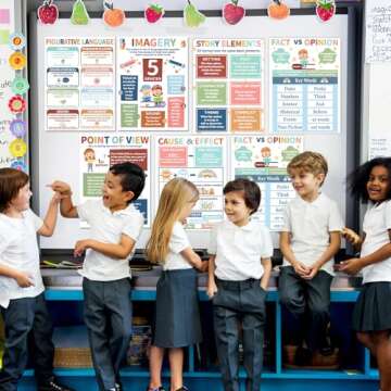 Chunnin 16Pcs BOHO Reading Comprehension Posters for Classroom Decoration Signs Reading Strategy Literature Genre Bulletin Board Chart Decor for Elementary Middle High School Reading Corner Wall Decor