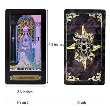 78Pcs Tarot Cards, Holographic Tarot Cards for Tarot Card Deck Fortune Telling, Tarot Card with Guide Book in Colorful Box, Beginner Board Game
