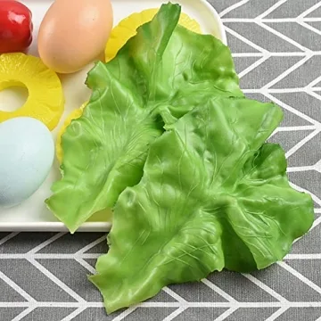 Hagao Lifelike Fake Lettuce Leaves for Kitchen and Party Decor