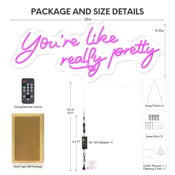 You're Like Really Pretty Neon Sign - Vivid Pink Decor