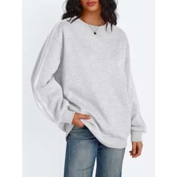 Trendy Queen Sweatshirt for Women Oversized Crewneck Striped Pullover Fashion 2025 Clothing