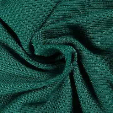 Roselux Womens Long Sleeve Stretch Crewneck Ribbed T-Shirt Fitted Casual Basic Tops(3922,Dark Green-M)