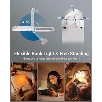 DEWENWILS Rechargeable Book Reading Light for Night Reading