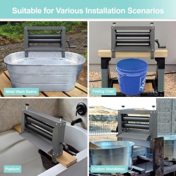 Upgraded Hand Crank Clothes Wringer for 95% Water Removal