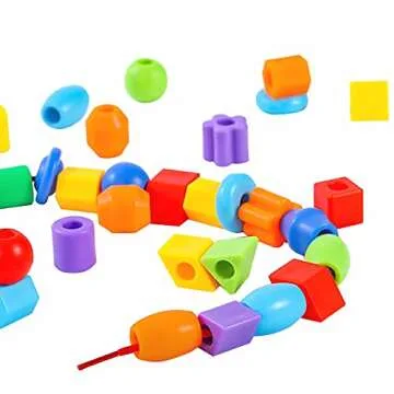 KUTOI Plastic Lacing Beads - Fun Learning for Kids