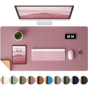 Aothia Office Desk Pad, Eco-Friendly Cork & PU Leather Dual Side Large Mouse Pad, Laptop Desk Table ...
