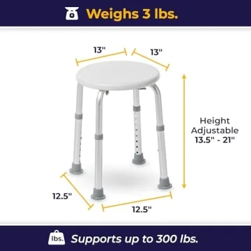 Drive Medical Sturdy Adjustable Shower Stool for Safety