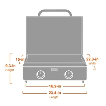 Monument Grills Portable 22" 2-Burner Flat Top Griddle