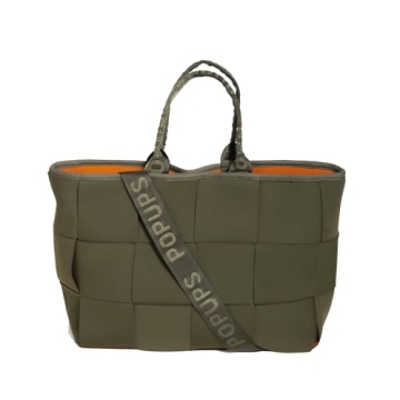 POPUPS Interwoven Large Neoprene Foldable Tote Bag, Weekender Bag for Women - Travel Crossbody Purse...