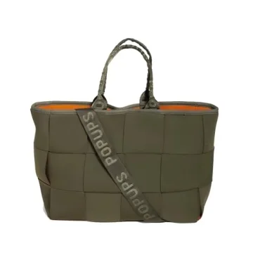 POPUPS Interwoven Large Neoprene Foldable Tote Bag, Weekender Bag for Women - Travel Crossbody Purse...
