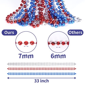 YAXINRUI Patriotic 4th of July Beaded Necklaces - 15 Pcs