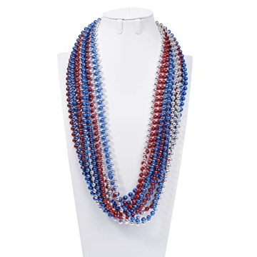 YAXINRUI Patriotic 4th of July Beaded Necklaces - 15 Pcs