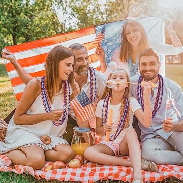 YAXINRUI Patriotic 4th of July Beaded Necklaces - 15 Pcs