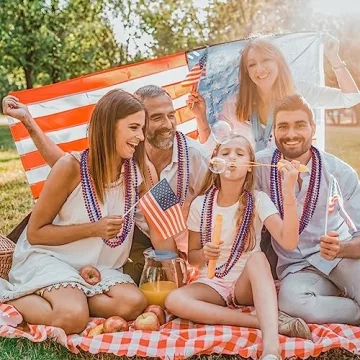 YAXINRUI Patriotic 4th of July Beaded Necklaces - 15 Pcs