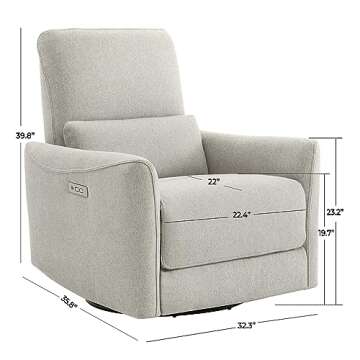 CHITA Power Recliner Chair Swivel Glider, FSC Certified Fabric Living Room Nursery Reclining Sofa Ch...