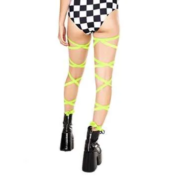 Non-Slip Neon Yellow Leg Wraps for Dance and Parties
