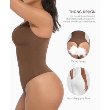 FeelinGirl Shapewear Tummy Control Bodysuits for Women Seamless Body Sculpting Shaper Thong Body Sha...