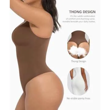 FeelinGirl Shapewear Tummy Control Bodysuits for Women Seamless Body Sculpting Shaper Thong Body Sha...