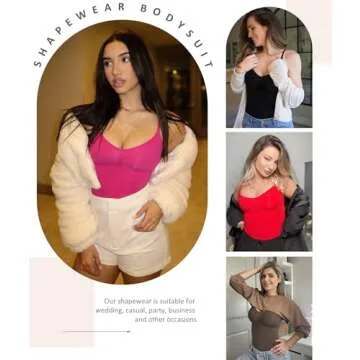 FeelinGirl Shapewear Tummy Control Bodysuits for Women Seamless Body Sculpting Shaper Thong Body Shaper XS-S