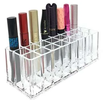 BY ALEGORY Acrylic Eye Mascara Organizer Makeup Storage Organization Refillablle Container Beauty Display Case 24 Space to Organize Tall Eye Lash Mascara