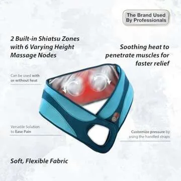 Wahl Corded Light Rotational Kneading Body Massage Wrap with Targeted Massage Nodes and Heat for Shoulder, Back, Leg, and Calf Pain Relief – FSA Eligible - Model 4270